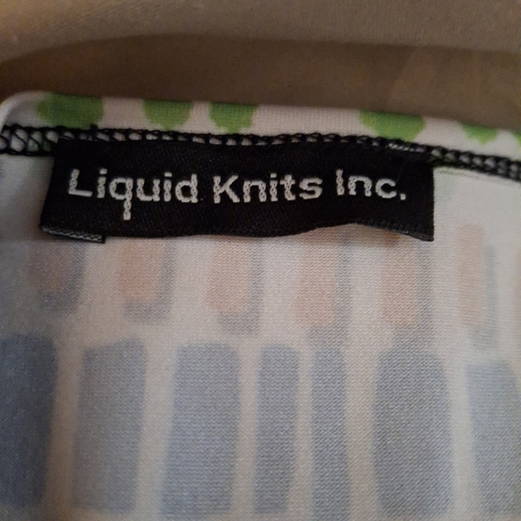 Liquid Knits Colorful Patterned Open Front Women's Fringe Tunic Jacket - Picture 5 of 5